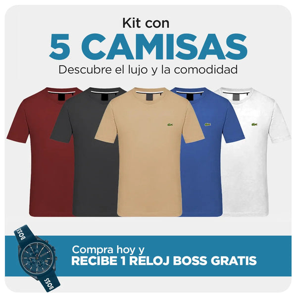 Kit 5 camisetas LCT (compra 2 y llévate 5) + Reloj